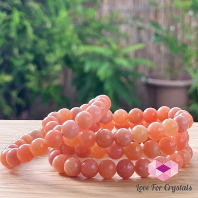 Peach Calcite 8Mm Crystal Bracelet