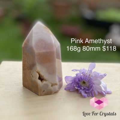 Pink Amethyst Point (Rare!) 168G 80Mm Polished Stones