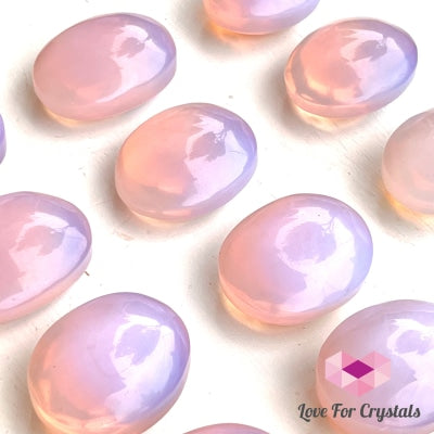 Pink Opalite Palm Stones (50-55Mm) Man-Made Loose