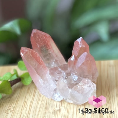 Pink Scarlet Lemurian Seed Cluster (Brazil) 113G 45Mm Raw Stones