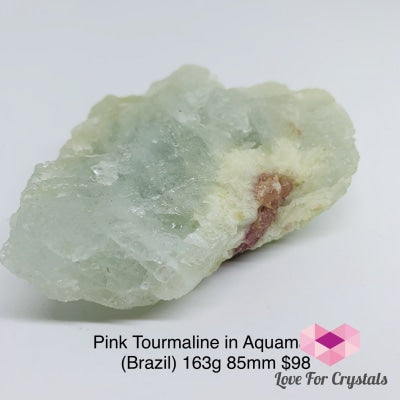 Pink Tourmaline In Aquamarine Matrix (Brazil) A Grade Raw Stones
