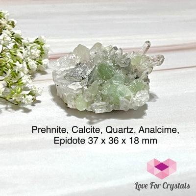 Prehnite Calcite Quartz Analcime Epidote Cluster (South Africa)Collectors 37 X 36 18 Mm