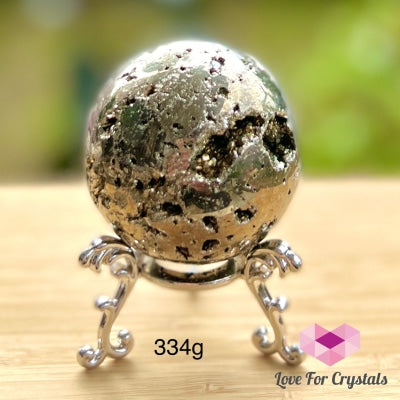 Pyrite Sphere (Peru) Aaaa Grade 334G 50Mm Crystal Sphere