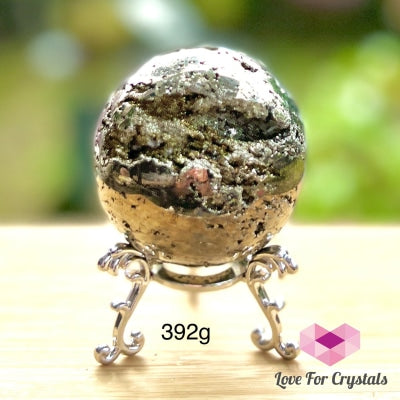 Pyrite Sphere (Peru) Aaaa Grade 392G 60Mm Crystal Sphere
