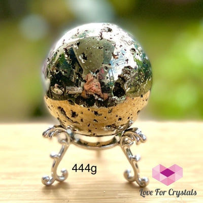 Pyrite Sphere (Peru) Aaaa Grade 444G 60Mm Crystal Sphere