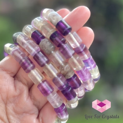 Rainbow Fluorite (Cylinder Shaped) Bangle Bracelet Bracelets