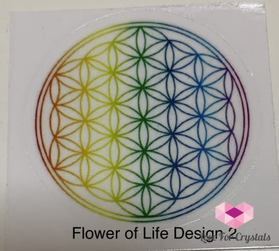 Rainbow Symbol Sticker (Flower Of Life Om Sri Shree Yantra) Flower Of Design 2 Metaphysical Tool