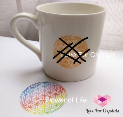 Rainbow Symbol Sticker (Flower Of Life Om Sri Yantra) Metaphysical Tool