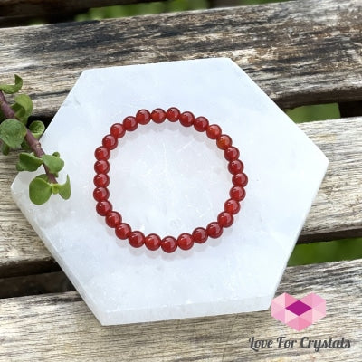 Red Agate 6Mm Crystal Bracelet Bracelets & Bangles
