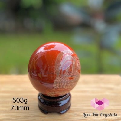 Red Jasper Sphere (India) 593G 70Mm Crystal Sphere