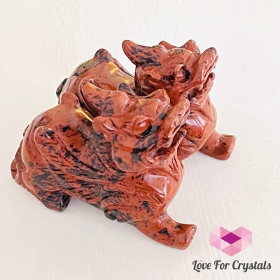 Red Mahogany Jasper Pixiu 10Cm (Pair) Crystal Carving