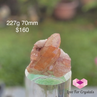 Red Tangerine Lemurian Cluster (Brazil) Rare! 227G 70Mm Caves Geodes And Clusters
