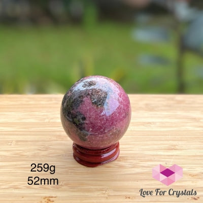 Rhodonite Sphere Aaa Grade (Brazil) 259G 52Mm Crystal Spheres