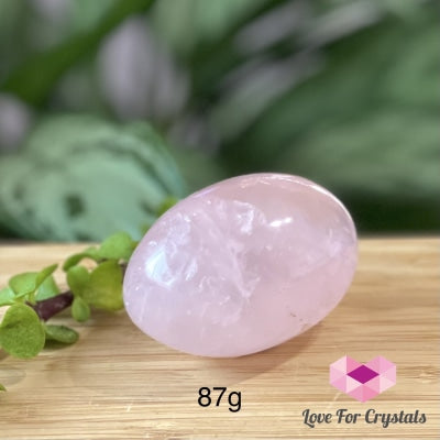 Rose Quartz Crystal Eggs 50Mm (Brazil) Aaa 87G Polished Stones