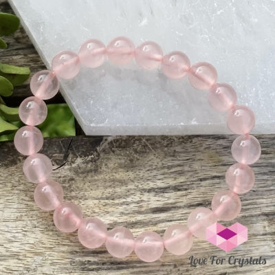 Rose Quartz Gemstone Energy Bracelet (Love) 8Mm 6