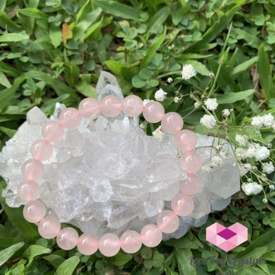Rose Quartz Gemstone Energy Bracelet (Love) 8Mm