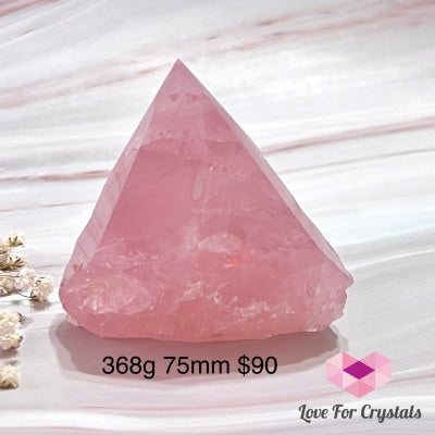 Rose Quartz Half Polished Point (Brazil) 368G 75Mm Crystals