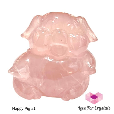 Rose Quartz Happy Pig 45Mm Photo 1