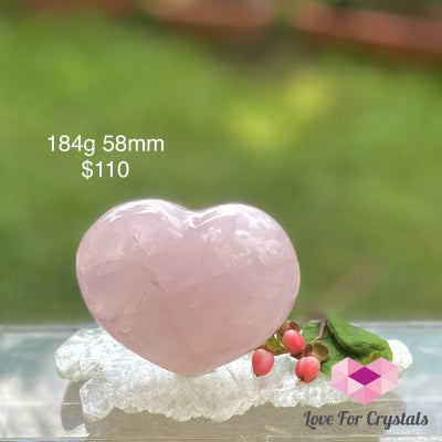 Rose Quartz Heart (Madagascar) 184G 58Mm Polished Stones