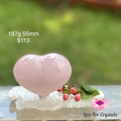 Rose Quartz Heart (Madagascar) 187G 55Mm Polished Stones