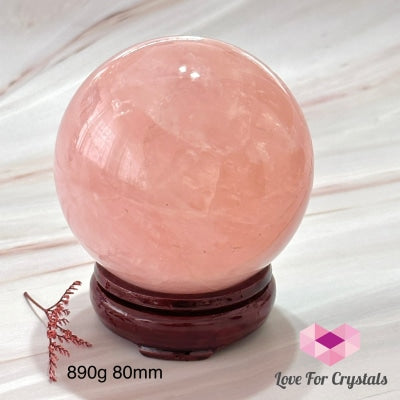 Rose Quartz Sphere (Madagascar) Aaa Grade 890G 80Mm Polished Crystals