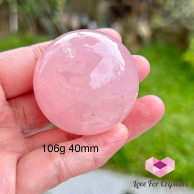 Rose Quartz Star Sphere With Stand (Brazil)Aaa Grade 106G 40Mm Polished Crystal