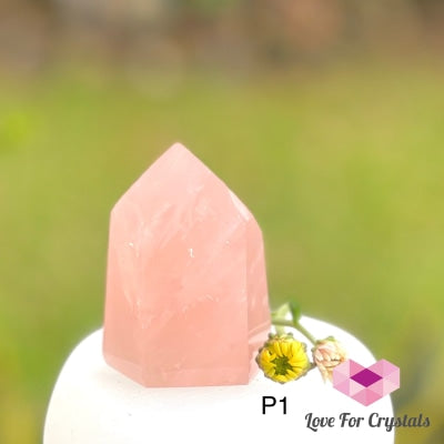 Rose Quartz Tower Point Aaaa Grade (Superb Clarity) P1 154G Polished Stones