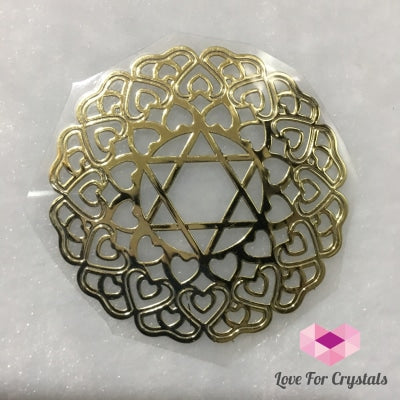 Star Of David With Hearts Metallic Sticker 4.5Cm Metaphysical Tool