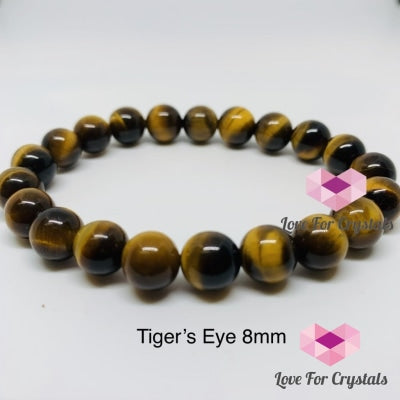 Tigers Eye Gemstone Energy Bracelet (Confidence) 8Mm