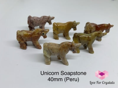 Unicorn Carved Soapstone (Peru) 38-40Mm Polished Stones