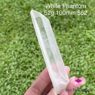 White Phantom Quartz Point (Brazil) Super Rare 52G 100Mm