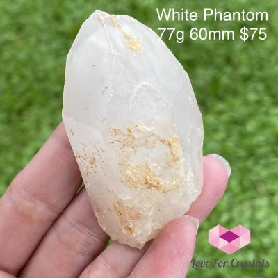 White Phantom Quartz Point (Brazil) Super Rare 77G 60Mm